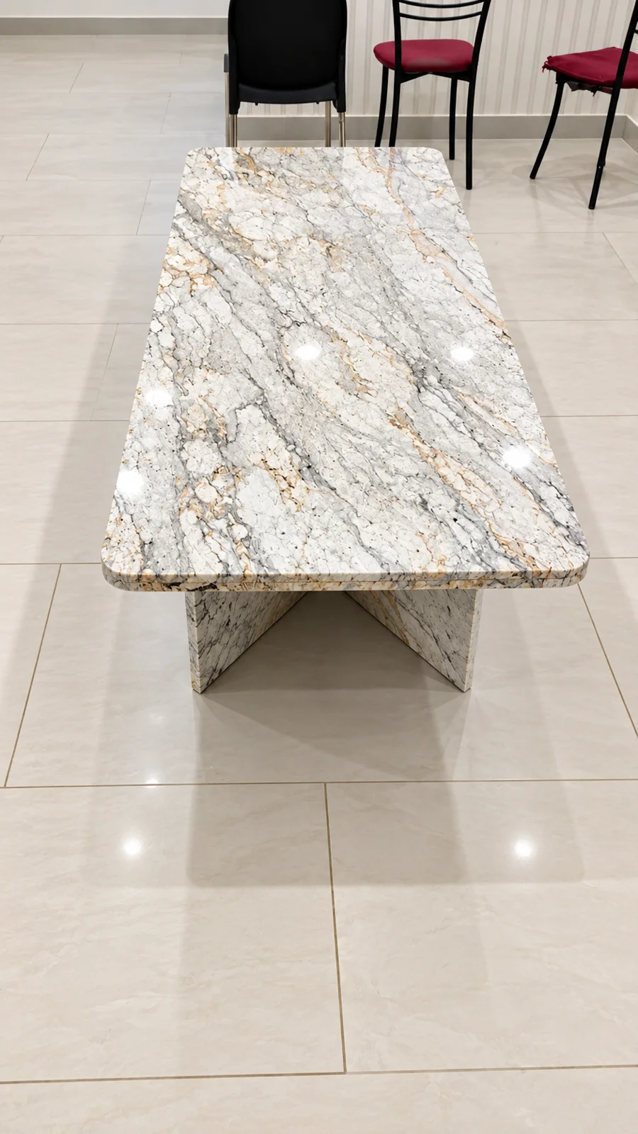 Polished Marble Table in Minimalist Room